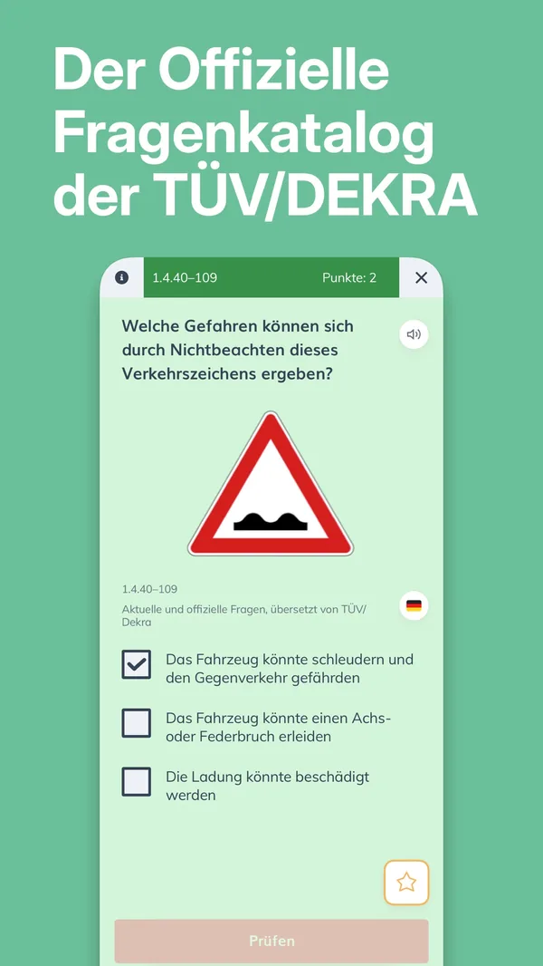 ClickClickDrive App Screenshot – Answer feedback with explanation