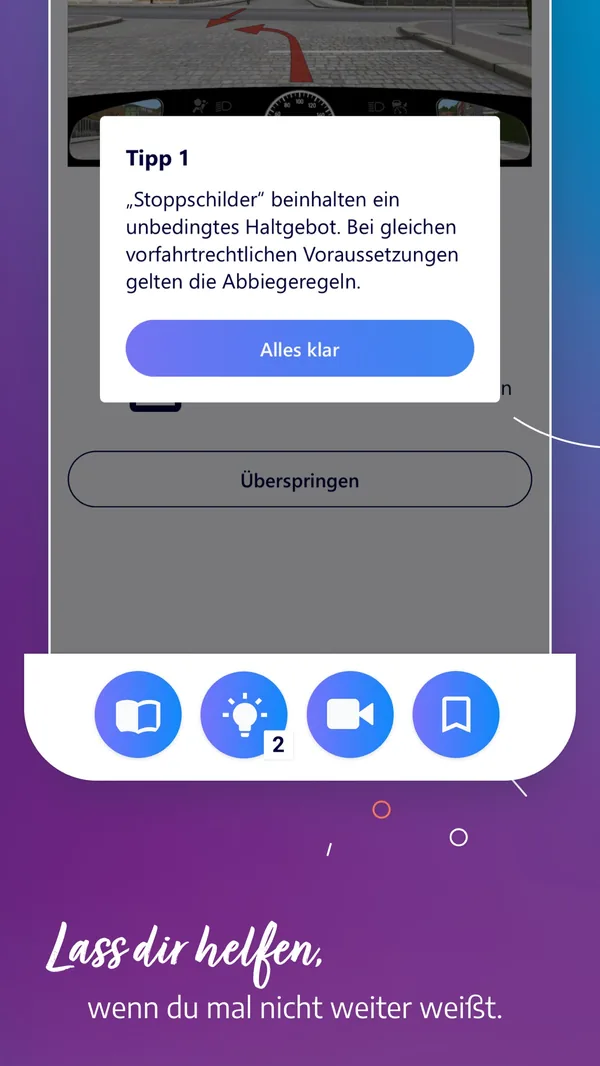 fahren-lernen-springer App Screenshot – Theory question in official exam format