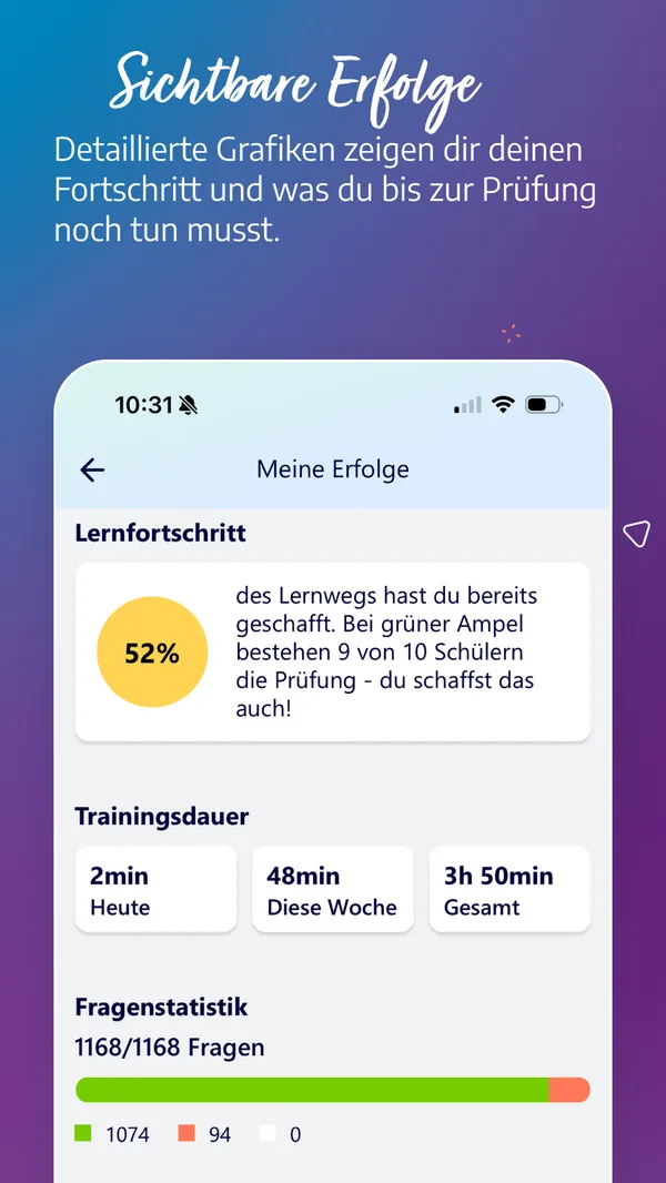 fahren-lernen-springer App Screenshot – Full exam simulation overview