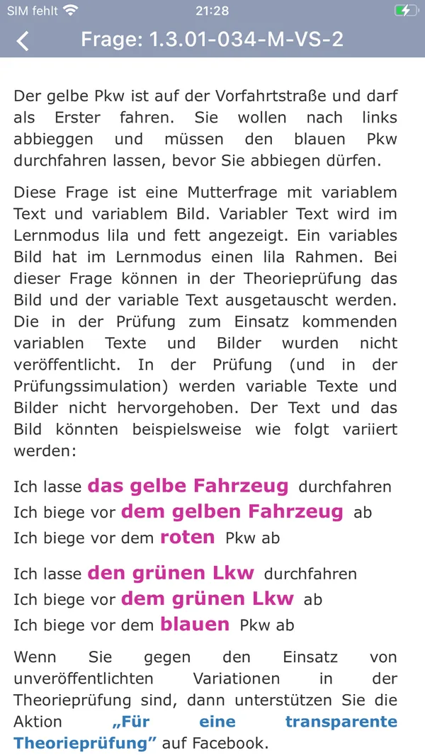 fahrschule-de-2026 App Screenshot – Answer feedback with explanation