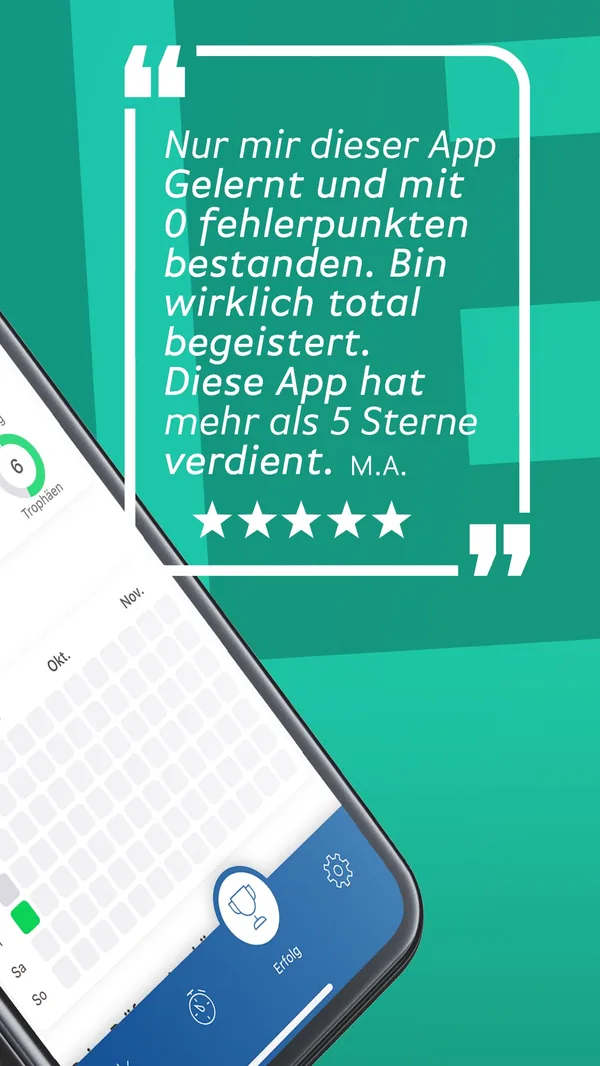 itheorie-fuehrerschein App Screenshot – Personal performance analysis